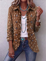 Gizelle | Bohemian Animal-Print Ruffled Jacket