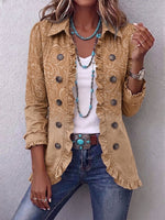 Lynette | Western Pattern Print Ruffle Jacket